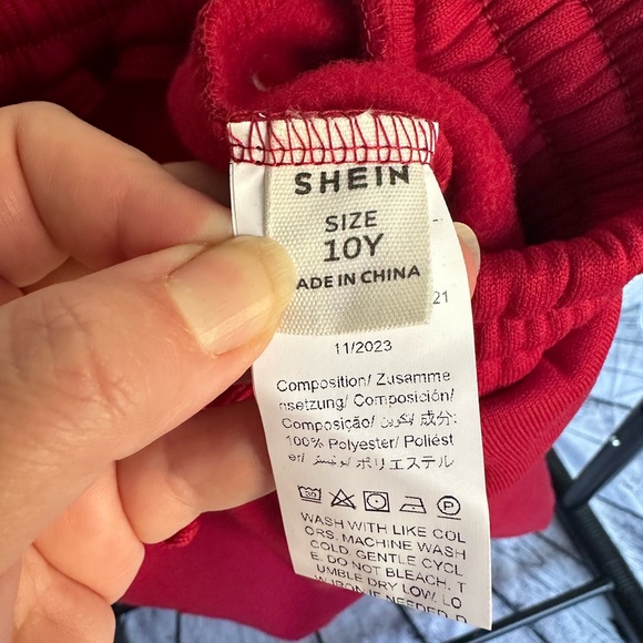 Girls Red Jogger Sweatpants - Picture 3 of 6